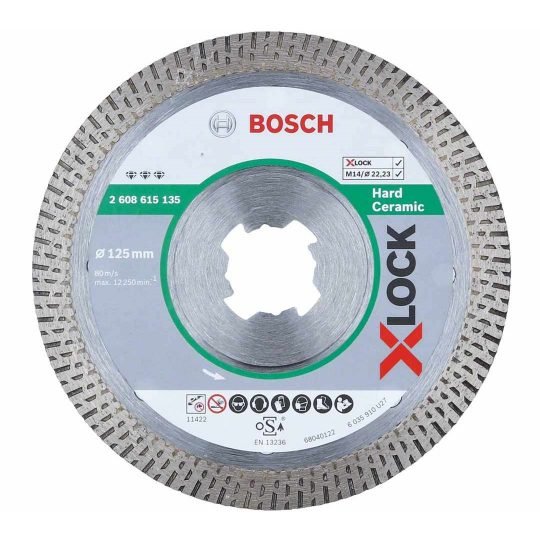 Bosch X-LOCK Best for Hard Ceramic gyémánt darabolótárcsa 125x 22,23 x 1,6 x 10 mm