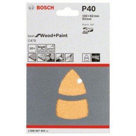 Bosch 10 részes C470 csiszolólapkészlet 102 x 62, 93 mm, 40