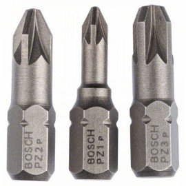 Bosch 3 részes csavarbit készlet, extra kemény (PZ) PZ1; PZ2; PZ3; 25 mm