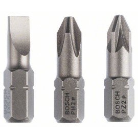 Bosch 3 részes csavarbit készlet, extra kemény (többféle) S 1,0x5,5; PH2; PZ2; 25 mm