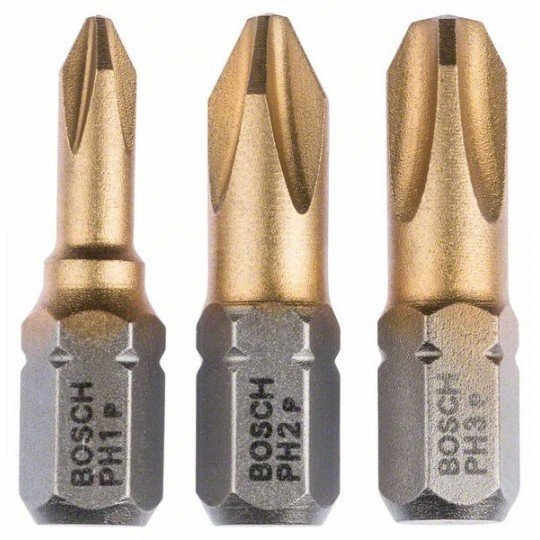Bosch 3 részes csavarbit készlet Max Grip (PH) PH1; PH2; PH3; 25 mm