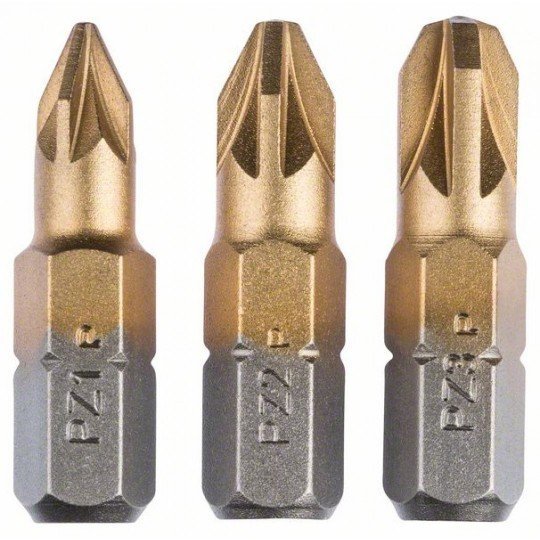 Bosch 3 részes Titanium csavarozóbit-készlet (PZ) PZ1; PZ2; PZ3; 25 mm