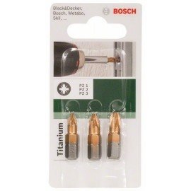 Bosch 3 részes Titanium csavarozóbit-készlet (PZ) PZ1; PZ2; PZ3; 25 mm