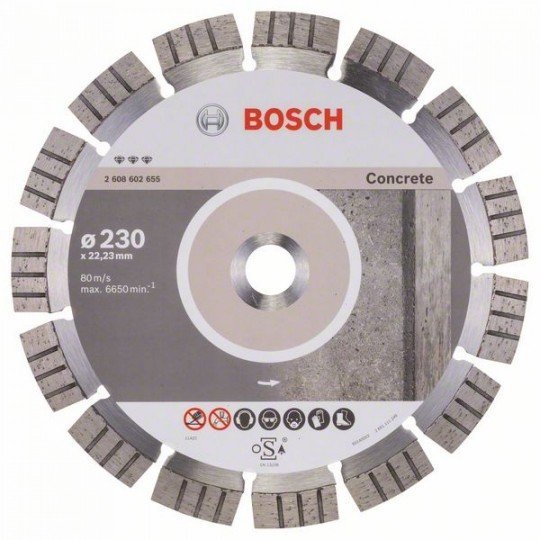 Bosch Best for Concrete gyémánt darabolótárcsák 230 x 22,23 x 2,4 x 15 mm