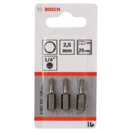 Bosch Csavarozófej, extra kemény HEX 2,5, 25 mm