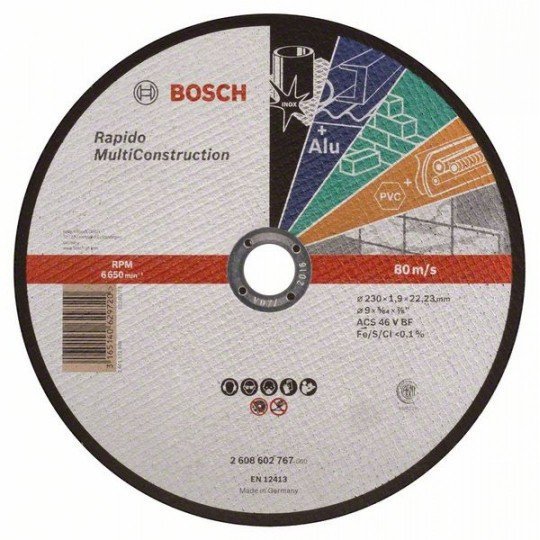 Bosch Darabolótárcsa, egyenes, Rapido Multi Construction ACS 46 V BF, 230 mm, 1,9 mm