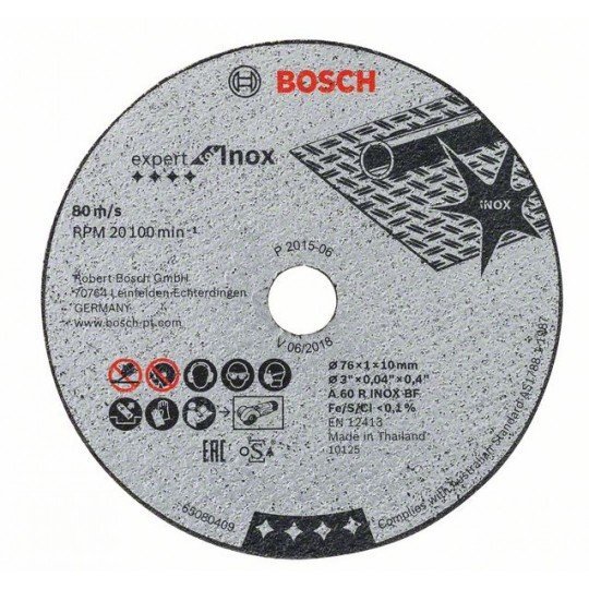 Bosch Darabolótárcsa, Expert for Inox A 60 R INOX BF; 76 mm; 1 mm; 10 mm