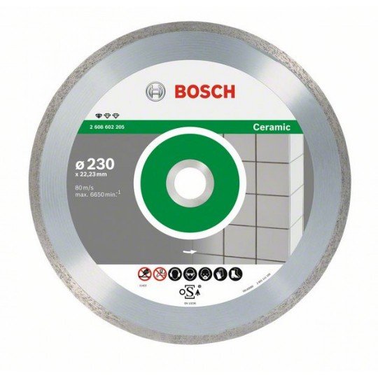Bosch Gyémánt darabolótárcsa, Standard for Ceramic kivitel 230 x 22,23 x 1,6 x 7 mm