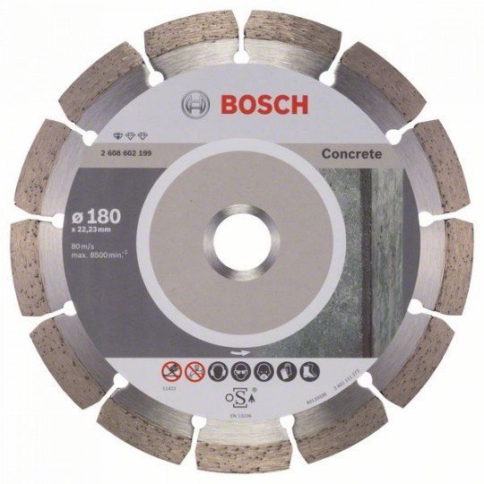 Bosch Gyémánt darabolótárcsa, Standard for Concrete kivitel 180 x 22,23 x 2 x 10 mm
