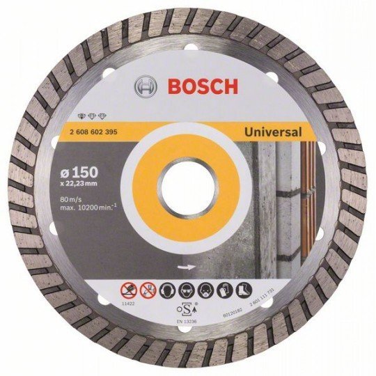 Bosch Gyémánt darabolótárcsa, Standard for Universal Turbo kivitel 150 x 22,23 x 2,5 x 10 mm