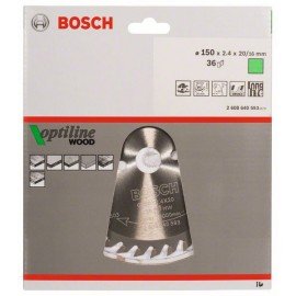 Bosch Körfűrészlap, Optiline Wood 150 x 20/16 x 2,4 mm, 36