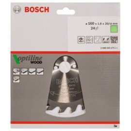 Bosch Körfűrészlap, Optiline Wood 160 x 20/16 x 1,8 mm, 24