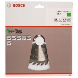 Bosch Körfűrészlap, Optiline Wood 165 x 30 x 2,6 mm, 36