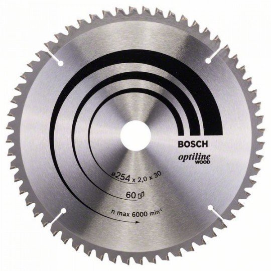 Bosch Körfűrészlap, Optiline Wood 254 x 30 x 2,0 mm, 60