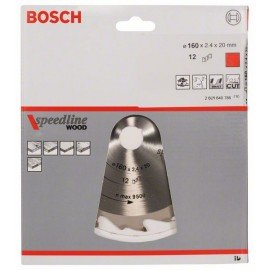 Bosch Körfűrészlap, Speedline Wood 160 x 20 x 2,4 mm, 12