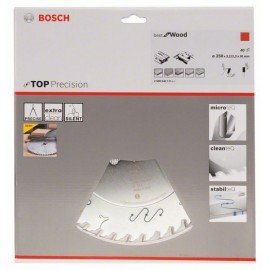 Bosch Körfűrészlap, Top Precision Best for Wood 250 x 30 x 3,2 mm, 40
