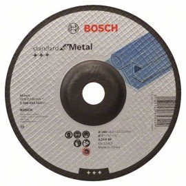 Bosch Nagyolótárcsa, hajlított, Standard for Metal A 24 P BF, 180 mm, 22,23 mm, 6,0 mm